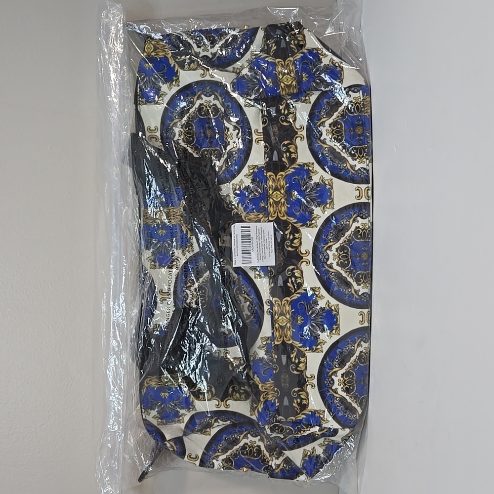 🔥FINAL💲⬇️Alice+Olivia Regal Romance 🖤/💛/💙 Print Duffle Bag ~ NWT - Picture 10 of 10